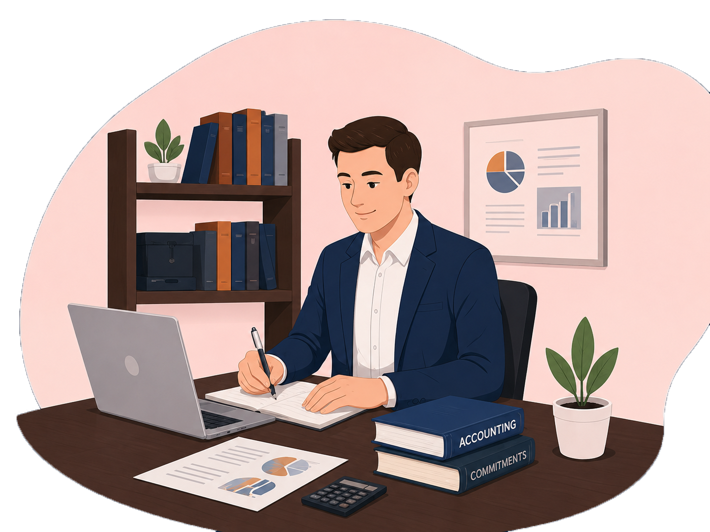 Étudiant en DSCG travaillant sur des documents comptables et financiers